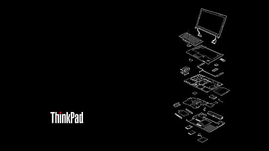 HD wallpaper: ThinkPad, minimalism, simple background, blueprints |  Wallpaper Flare