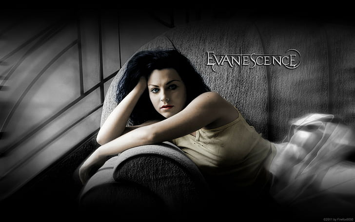 Evanescence, Girl, Dress, Sofa, Hands, one person, portrait, HD wallpaper