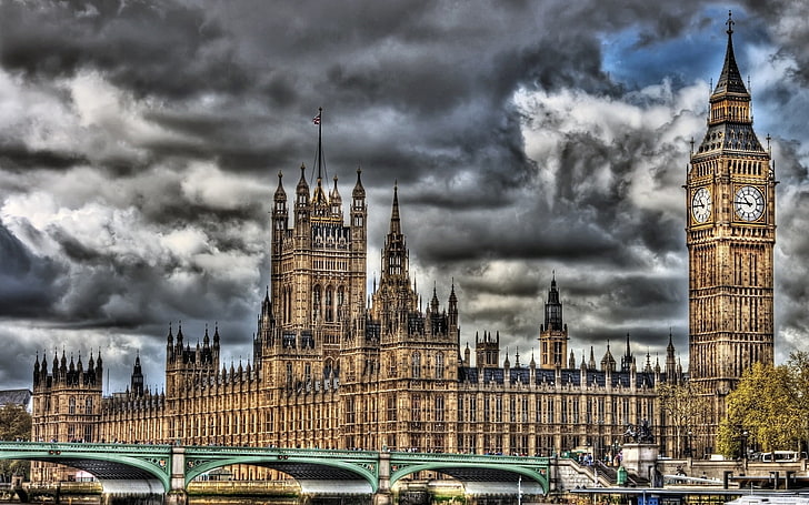 Elizabeth Tower, London, westminster palace, parliament, houses of parliament, HD wallpaper