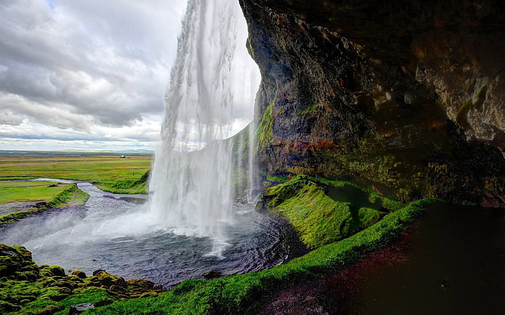 waterfall, Seljalandsfoss Waterfall, Iceland, scenics - nature