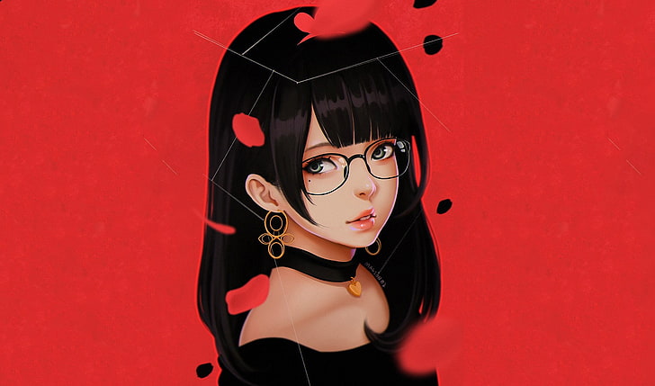 HD wallpaper: Anime, Original, Black Hair, Girl, Glasses | Wallpaper Flare