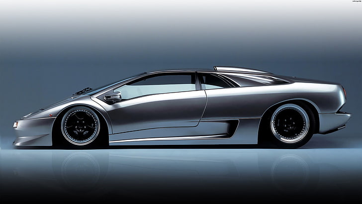 silver coupe, Lamborghini Diablo, car, mode of transportation, HD wallpaper