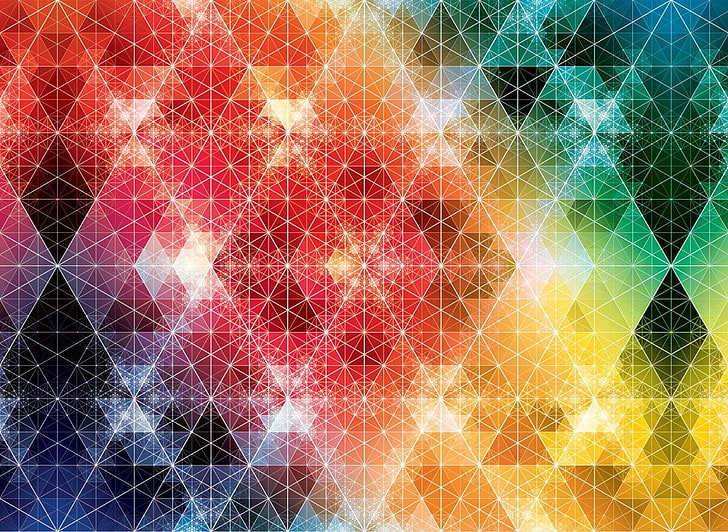assorted-color bokeh lights, geometry, Andy Gilmore, colorful, HD wallpaper