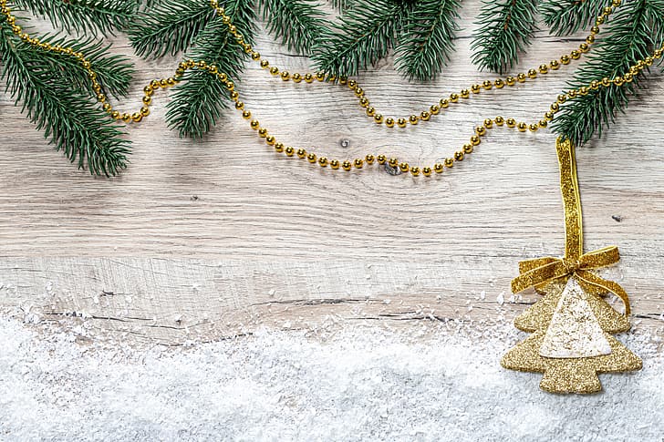 HD wallpaper: Christmas, New year, beads, decoration, herringbone ...