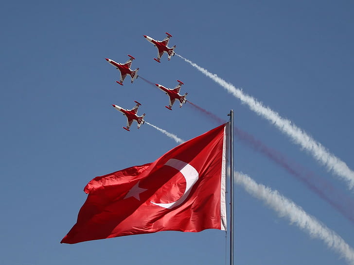 Turkish Stars, Turkey, flag, HD wallpaper