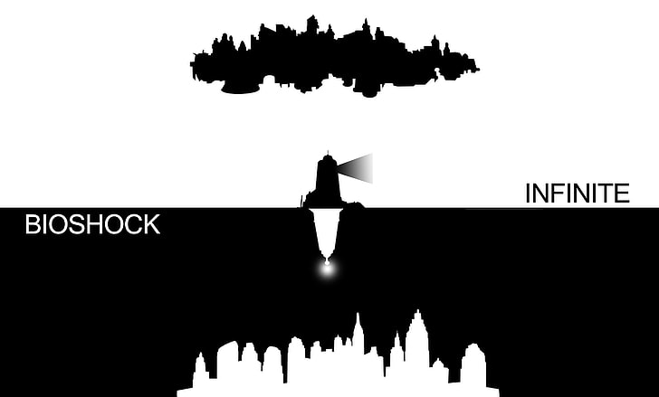Bioshock Infinity wallpaper, BioShock Infinite, silhouette, architecture