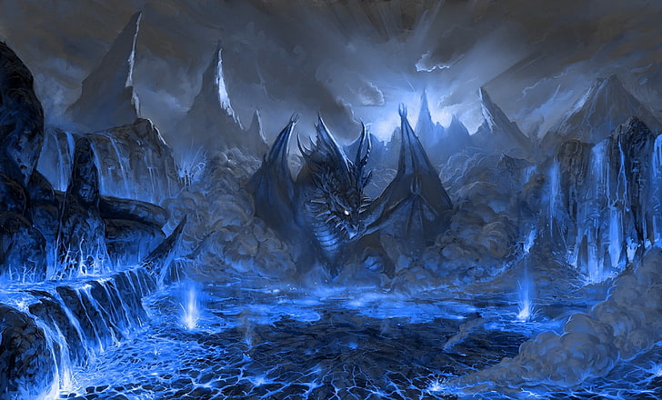 dragon wallpaper, beauty in nature, no people, cave, cold temperature