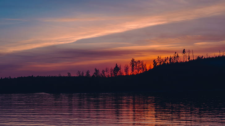 Karelia, nature, sunset, HD wallpaper