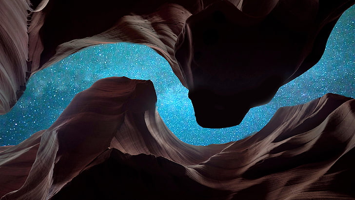 arizona, inspiring, photo, astronomy, beautiful, cave, rock, HD wallpaper
