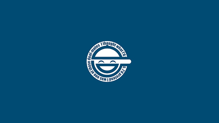 round white logo, Laughing Man, blue, copy space, no people, safety, HD wallpaper