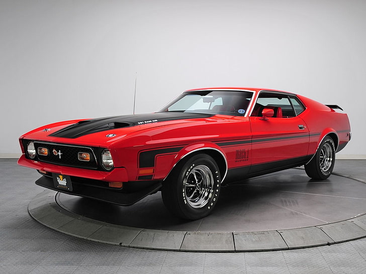 Hd Wallpaper Ford Ford Mustang Mach 1 Car Fastback Muscle Car Red Car Wallpaper Flare