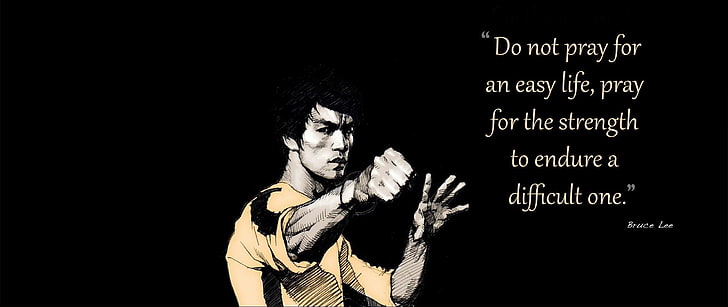 Bruce Lee, ultra-wide, quote, HD wallpaper