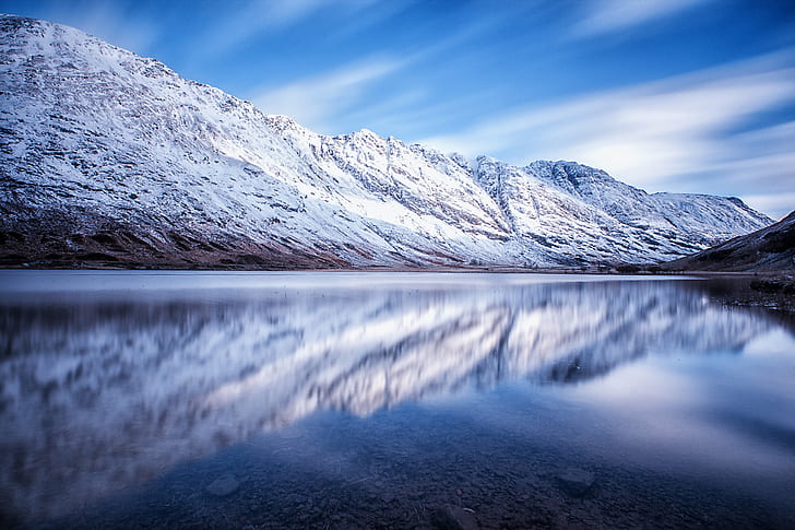 mountain photo, Weeping, Scotland, Glencoe, West Highlands, Loch Achtriochtan, HD wallpaper