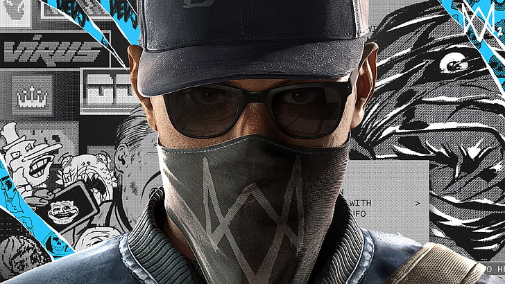 HD wallpaper: Watch Dogs game poster, watch dogs 2, marcus holloway, face,  men | Wallpaper Flare
