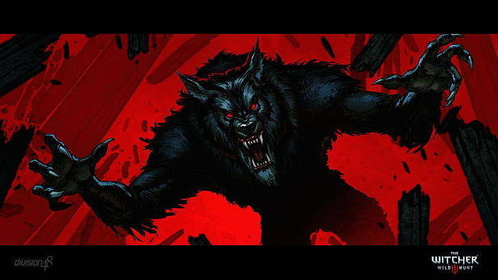 Wolf, Werewolf, Art, Witcher 3, Witcher 3 Wild Hunt, by Gregory Przybys