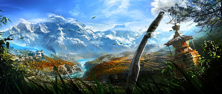 video games, Far Cry 4, landscape, beauty in nature, tree, scenics - nature