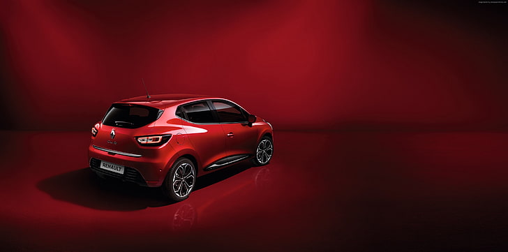 Renault Clio, red, hatchback, car, motor vehicle, mode of transportation, HD wallpaper