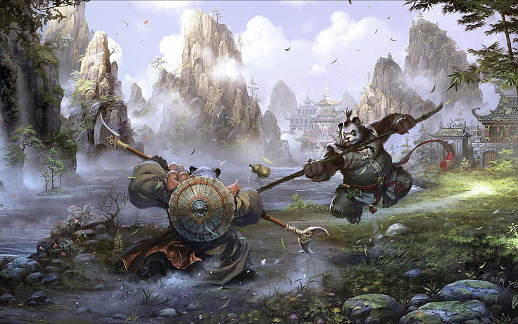 World of Warcraft: Mists of Pandaria, video games, warrior, HD wallpaper