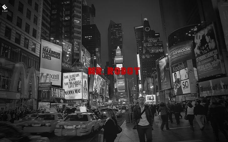 New York Times, Mr. Robot, New York City, Times Square, building exterior, HD wallpaper