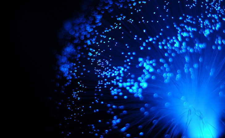 Fiber Optics Lighting, blue lights wallpaper, Aero, Black, abstract