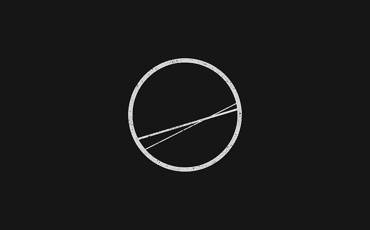 round white logo, minimalism, geometry, circle, black background, HD wallpaper
