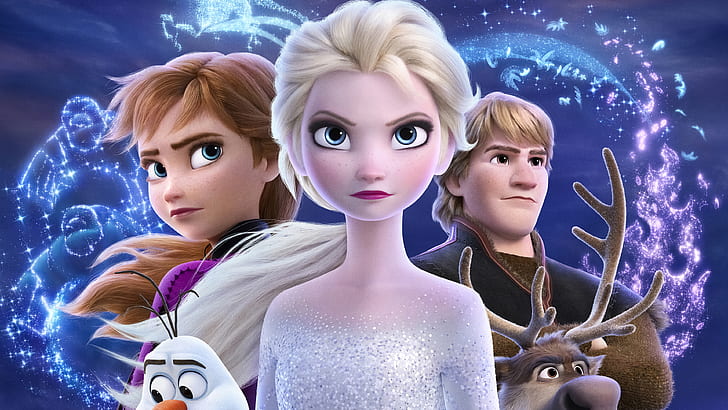 Movie, Frozen 2, Anna (Frozen), Elsa (Frozen), Kristoff (Frozen), HD wallpaper