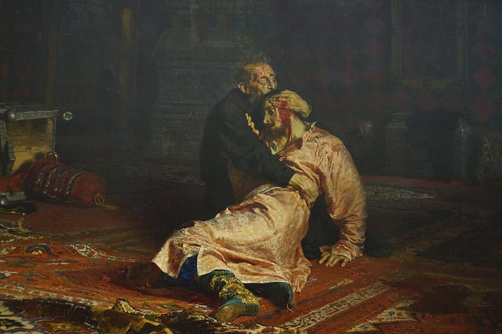 traditional art, Traditional Artwork, painting, Ivan the Terrible and His Son Ivan, HD wallpaper