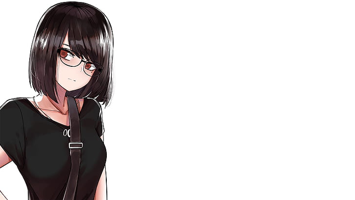 anime, manga, anime girls, simple background, minimalism, glasses