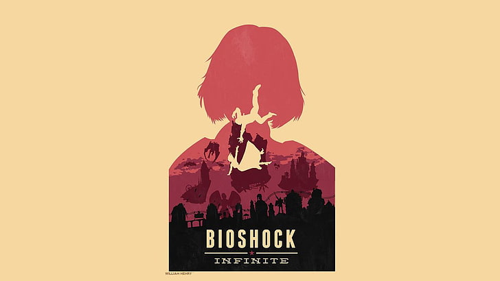 pink haired anime illustration, BioShock Infinite, video games, HD wallpaper