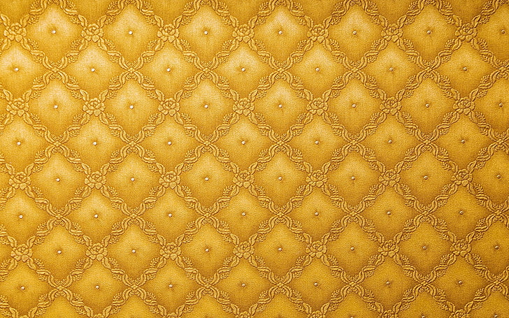 yellow wallpaper, texture, upholstery, backgrounds, pattern, material, HD wallpaper