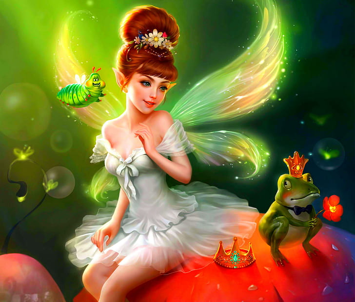 HD wallpaper: Sweet Lil Fairy, beautiful, prince, magic, wings, crown,  beauty | Wallpaper Flare