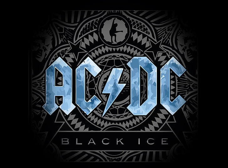 AC/DC Black Ice Concept Art HD Wallpaper, AC/DC Black Ice logo, HD wallpaper