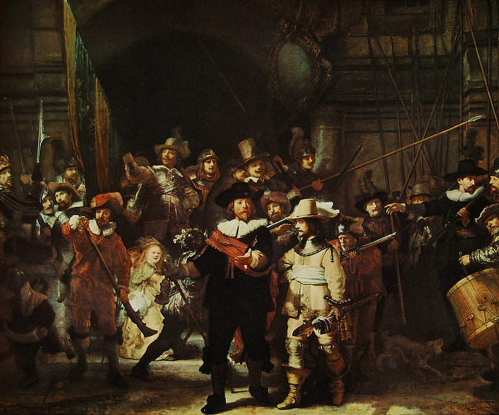 classic art, Rembrandt van Rijn, painting, artwork, The Night Watch