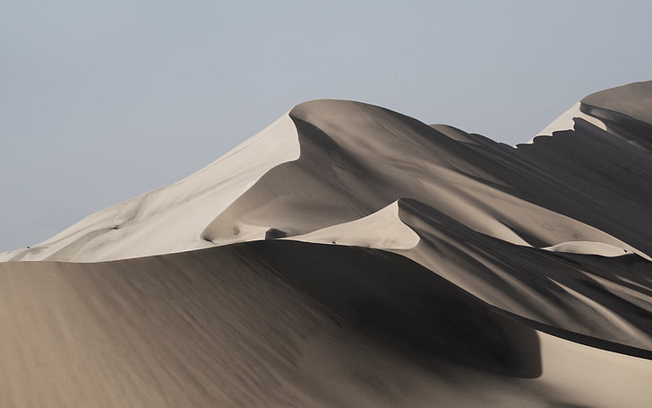 white dessert sand, landscape photography of sand mountain, nature, HD wallpaper