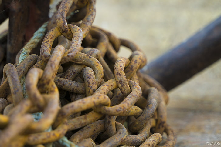rust, chains, metal, rusty, close-up, day, strength, no people, HD wallpaper