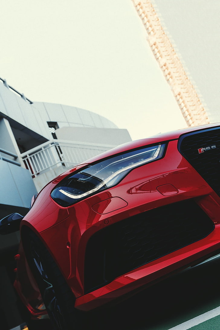 red car headlight, Audi, RS6, Audi RS6 Avant, Quattro, mode of transportation, HD wallpaper