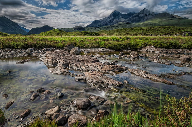 Stream near highlands, Allt, Sligachan, Skye  Cuillin, Sgurr nan Gillean, HD wallpaper