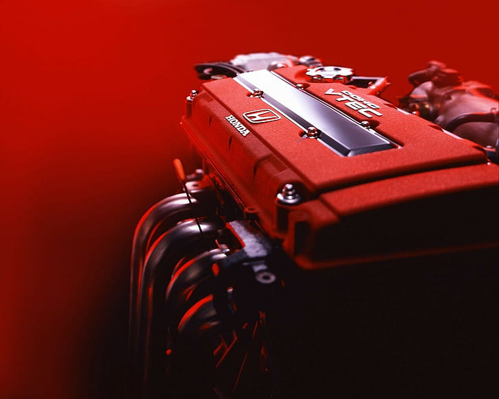 honda japanese cars jdm type r red engines b16 honda civic, HD wallpaper
