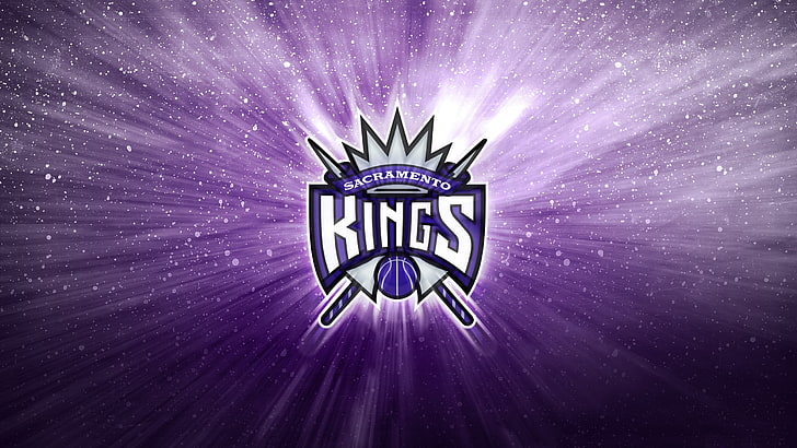 Sacramento Kings logo, Basketball, Background, Purple, NBA