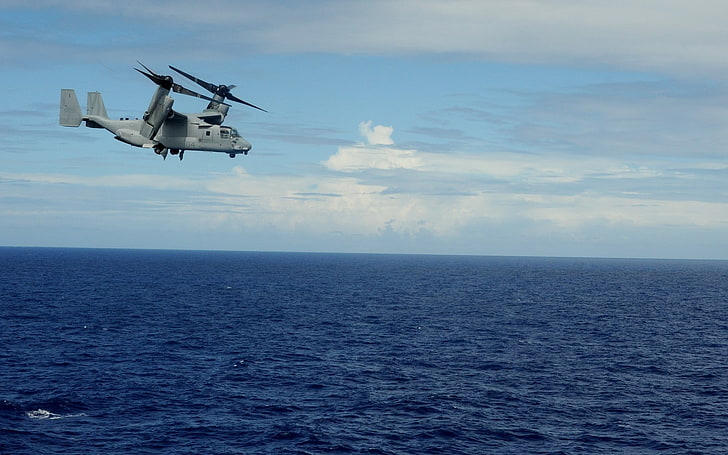 CV-22 Osprey, vehicle, sea, horizon, military, aircraft, military aircraft