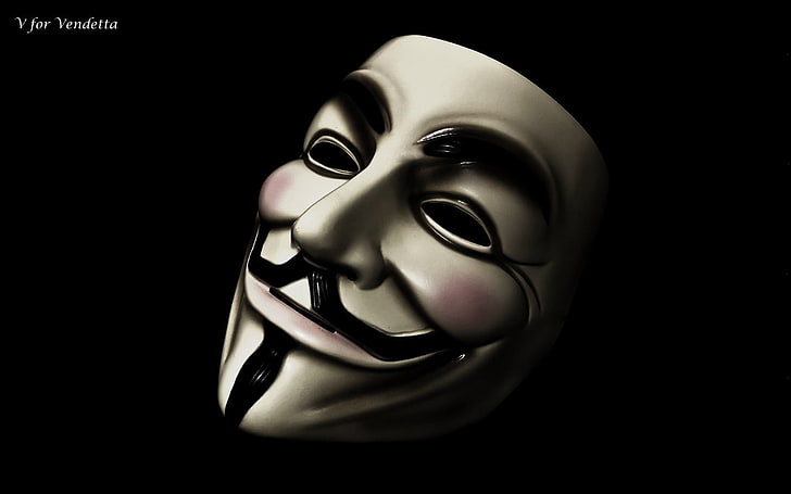 guy fawkes mask, V for Vendetta, Anonymous, hacking, human Face