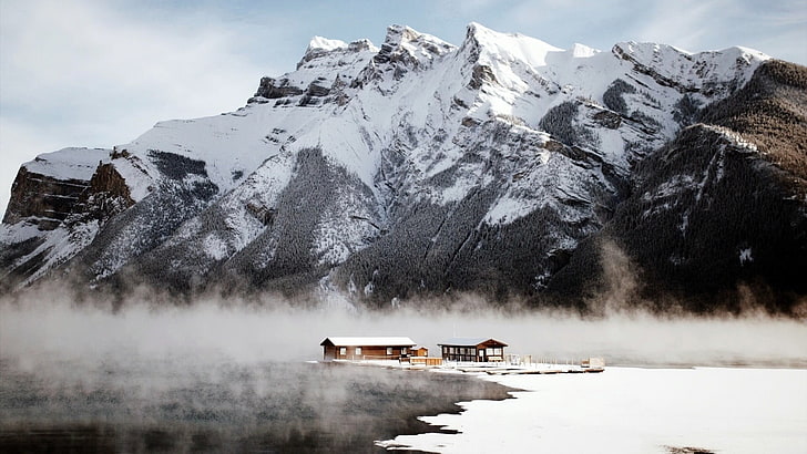 mountain landscape, Canada, mountains, snow, winter, nature, cold temperature, HD wallpaper