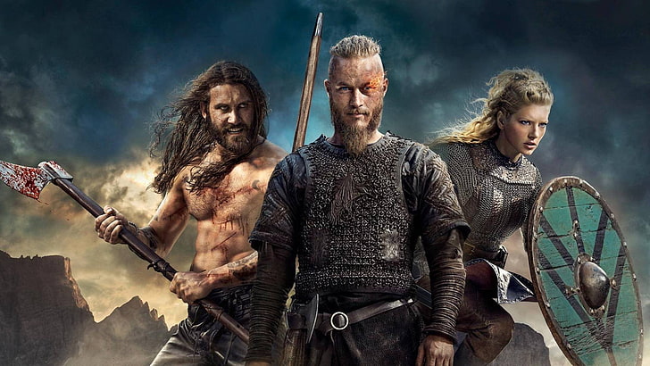 three movie characters wallpaper, Vikings, Vikings (TV series)