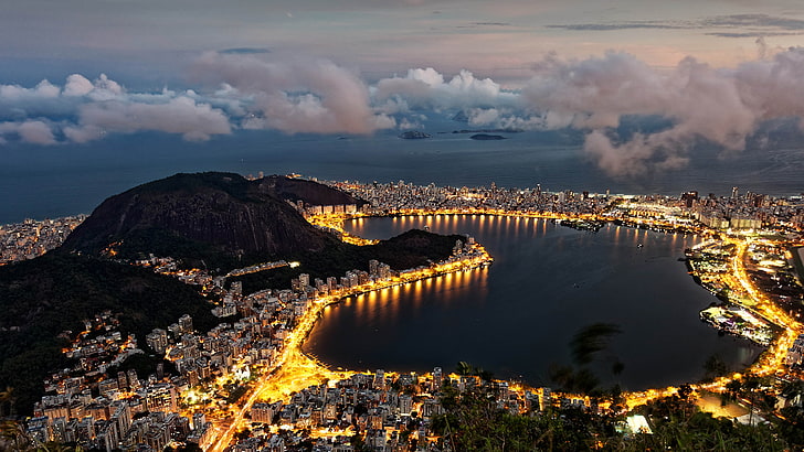 Rio De Janeiro Brazil View Of Rodrigo De Freitas Lagoon And Leblon From Corcovado Mountain Ultra Hd Wallpapers For Desktop Mobile Phones And Laptop 3840×2160, HD wallpaper