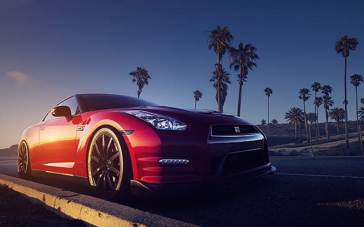 Hd Wallpaper Nissan Gtr R35 Red Car Front View Red Nissan Gtr R35 Wallpaper Flare