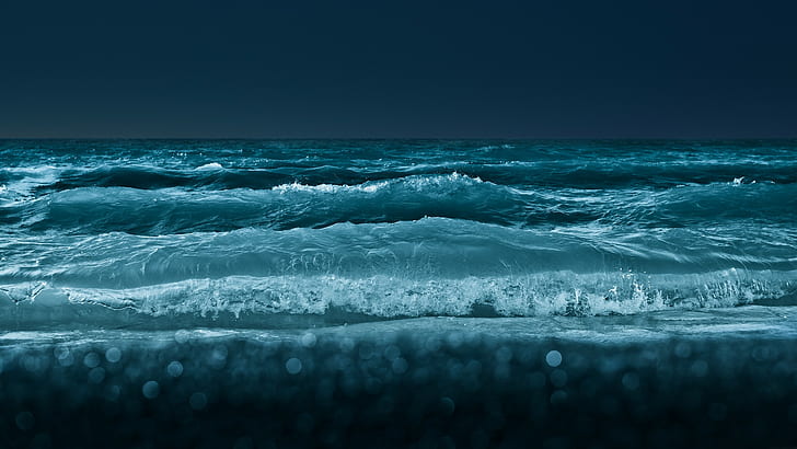 water, waves, sea, horizon, nature, HD wallpaper