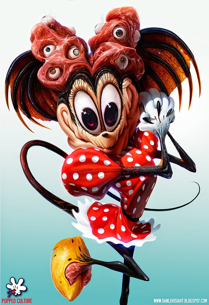 Minnie Mouse devil illustration, horror, event, celebration, mammal, HD wallpaper