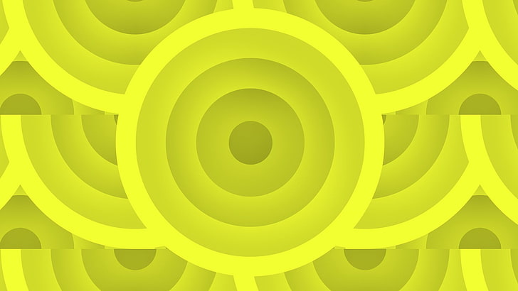 yellow and green plastic toy, circle, pattern, simple, shapes, HD wallpaper