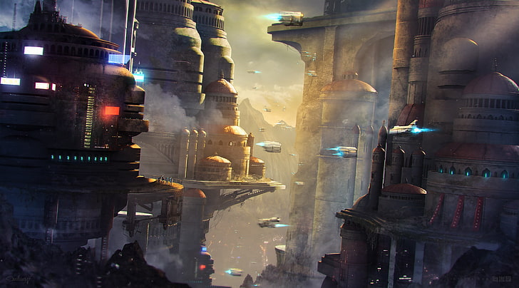 Byzwa Dher, science fiction, space, building exterior, architecture, HD wallpaper