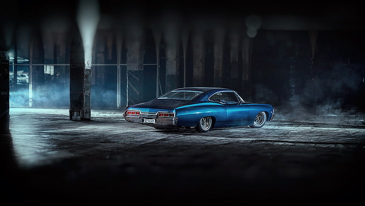 Hd Wallpaper Car Blue Cars Vehicle Chevrolet Chevrolet Impala Motor Vehicle Wallpaper Flare